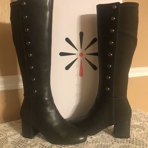 Isaac-Mizrahi Leather Studded Boots
